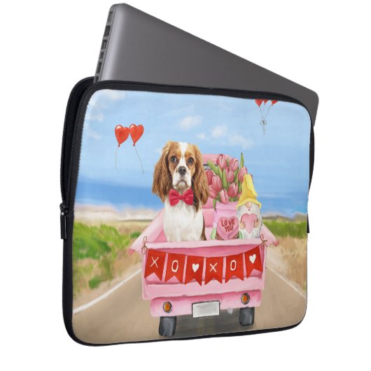 Cavalier King Dog Valentine's Day Lkw Herz Laptopschutzhülle (Vorne Rechts)
