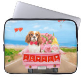 Cavalier King Dog Valentine's Day Lkw Herz Laptopschutzhülle (Vorderseite)