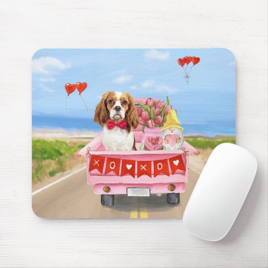 Cavalier King Dog Valentine's Day Lkw Herz Mousepad (Mit Mouse)