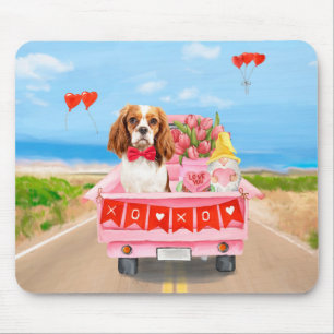 Cavalier King Dog Valentine's Day Lkw Herz Mousepad