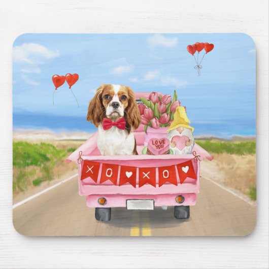 Cavalier King Dog Valentine's Day Lkw Herz Mousepad (Vorne)
