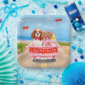 Cavalier King Dog Valentine's Day Lkw Herz Pappteller (Party)