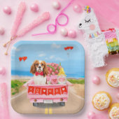 Cavalier King Dog Valentine's Day Lkw Herz Pappteller (Party)