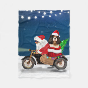 Cavalier King Dog Weihnachtsmann Fleecedecke