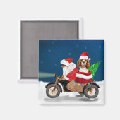 Cavalier King Dog Weihnachtsmann Magnet (Vorderseite/Rückseite)