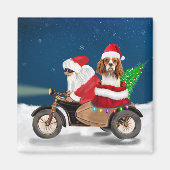 Cavalier King Dog Weihnachtsmann Magnet (Vorne)