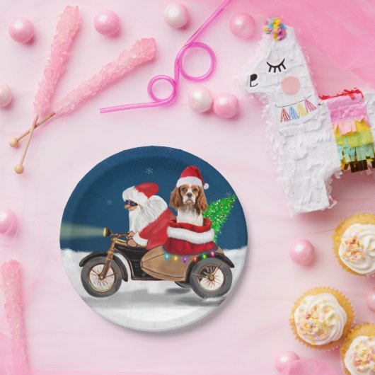 Cavalier King Dog Weihnachtsmann Pappteller (Party)