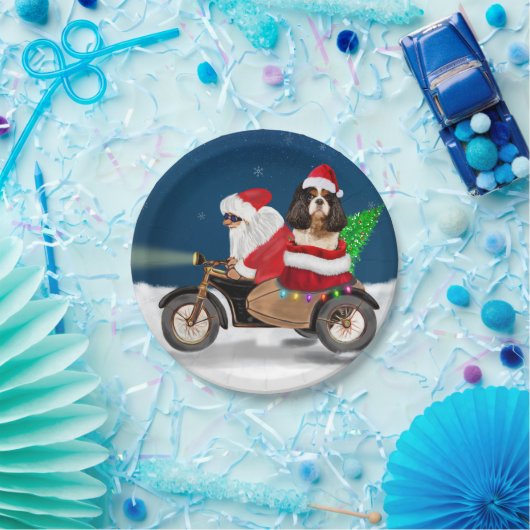 Cavalier King Dog Weihnachtsmann Pappteller (Party)