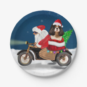 Cavalier King Dog Weihnachtsmann Pappteller