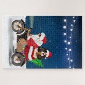 Cavalier King Dog Weihnachtsmann Puzzle (Horizontal)