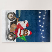 Cavalier King Dog Weihnachtsmann Puzzle (Horizontal)