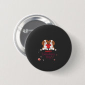 Cavalier King Hund Frohen Valentinstag Floral Button (Vorne & Hinten)