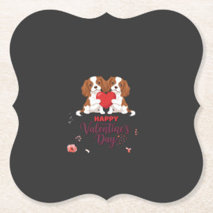 Cavalier King Hund Frohen Valentinstag Floral Untersetzer