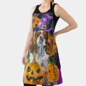Cavalier King Hund Halloween Hexe und Kürbis Schürze (InSitu)