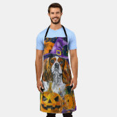 Cavalier King Hund Halloween Hexe und Kürbis Schürze (Getragen)