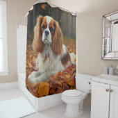 Cavalier King im Herbst Leaves Fall Inspiriert Duschvorhang (Beispiel)