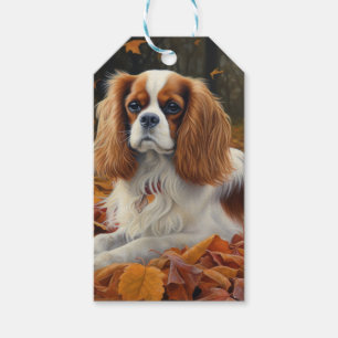 Cavalier King im Herbst Leaves Fall Inspiriert Geschenkanhänger