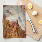 Cavalier King im Herbst Leaves Fall Inspiriert Geschirrtuch (Viertel Falte)