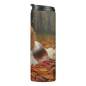 Cavalier King im Herbst Leaves Fall Inspiriert Thermosbecher (Nach rechts gedreht)