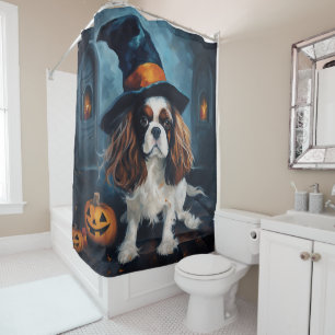 Cavalier King Kürbisse Halloween Gruselig Duschvorhang