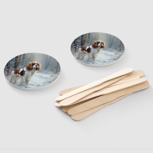 Cavalier King Let It Snow Christmas gebürstet Fächer (Non-assembled)