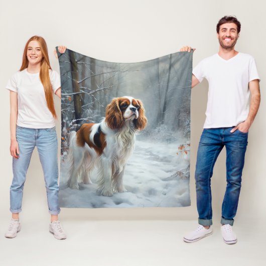 Cavalier King Let It Snow Christmas gebürstet Fleecedecke (Beispiel)
