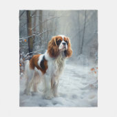 Cavalier King Let It Snow Christmas gebürstet Fleecedecke (Vorderseite)