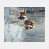 Cavalier King Let It Snow Christmas gebürstet Fleecedecke (Vorderseite (Horizontal))