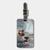 Cavalier King Let It Snow Christmas gebürstet Gepäckanhänger (Vorderseite vertikal)