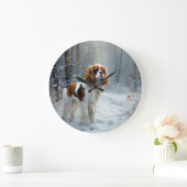 Cavalier King Let It Snow Christmas gebürstet Große Wanduhr (Zuhause)