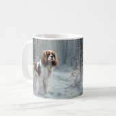 Cavalier King Let It Snow Christmas gebürstet Kaffeetasse (Vorderseite Links)