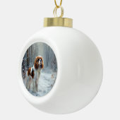 Cavalier King Let It Snow Christmas gebürstet Keramik Kugel-Ornament (Rechts)