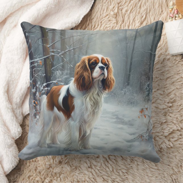 Cavalier King Let It Snow Christmas gebürstet Kissen (Decke)