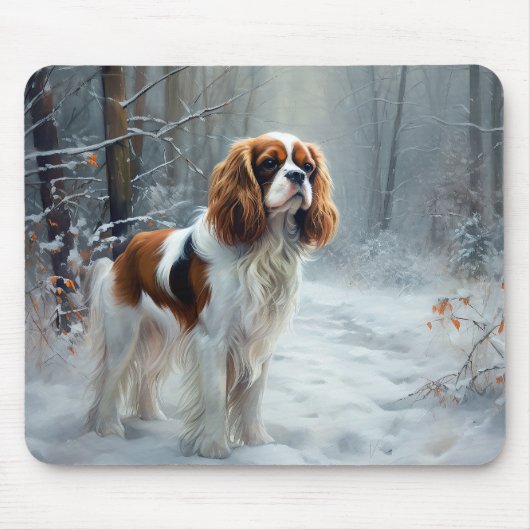 Cavalier King Let It Snow Christmas gebürstet Mousepad (Vorne)
