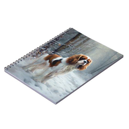 Cavalier King Let It Snow Christmas gebürstet Notizblock (Linke Seite)