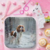 Cavalier King Let It Snow Christmas gebürstet Pappteller (Party)
