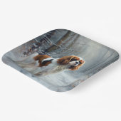 Cavalier King Let It Snow Christmas gebürstet Pappteller (Gewinkelt)