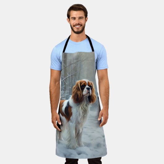 Cavalier King Let It Snow Christmas gebürstet Schürze (Getragen)