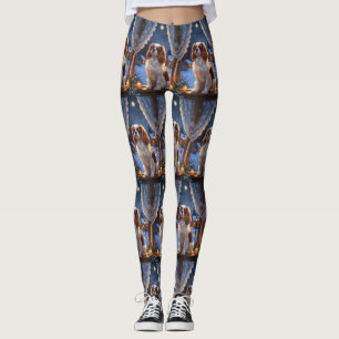 Cavalier King mit Weihnachtsbeleuchtung Urlaub Leggings