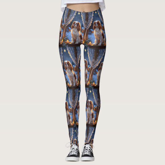 Cavalier King mit Weihnachtsbeleuchtung Urlaub Leggings