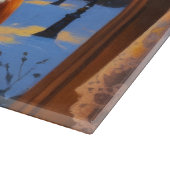 Cavalier King mit Weihnachtsbeleuchtung Urlaub Schneidebrett (Ecke)