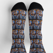 Cavalier King mit Weihnachtsbeleuchtung Urlaub Socken (Oben)