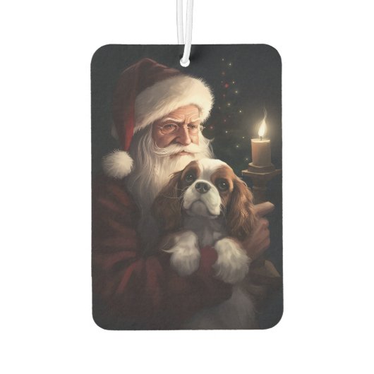 Cavalier King mit Weihnachtsfeiertag Autolufterfrischer (Rückseite)