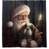 Cavalier King mit Weihnachtsfeiertag Duschvorhang (Vorderseite)