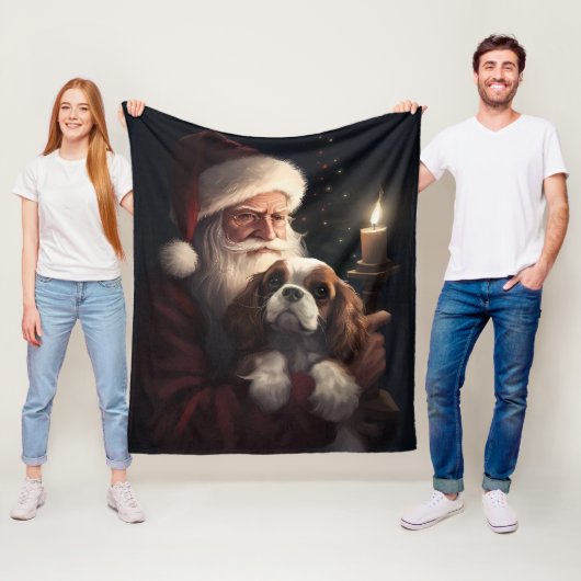 Cavalier King mit Weihnachtsfeiertag Fleecedecke (Beispiel)