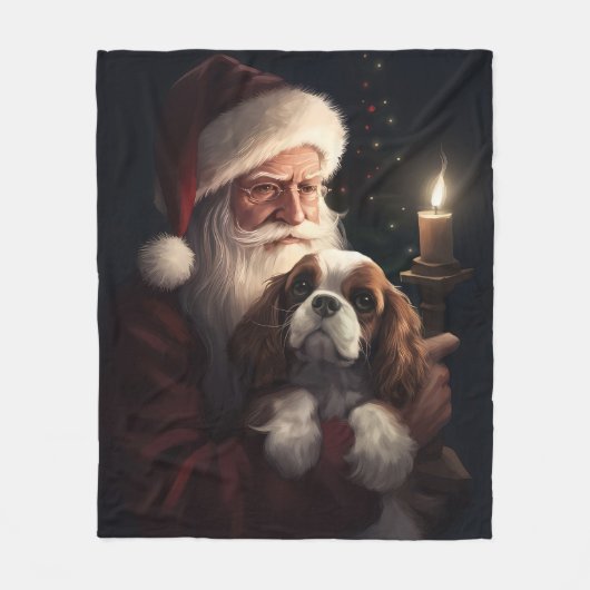 Cavalier King mit Weihnachtsfeiertag Fleecedecke (Vorderseite)
