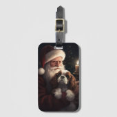 Cavalier King mit Weihnachtsfeiertag Gepäckanhänger (Vorderseite Vertikal)