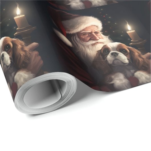 Cavalier King mit Weihnachtsfeiertag Geschenkpapier (Rolleneckpunkt)