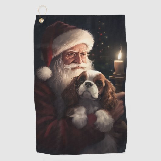 Cavalier King mit Weihnachtsfeiertag Golfhandtuch (Vorderseite)