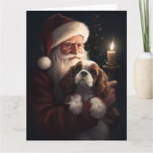 Cavalier King mit Weihnachtsfeiertag Karte (Vorderseite)